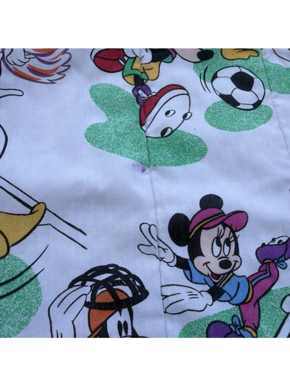 Vintage 90s Disney Mickey Sports Reversible Twin Comforter Blanket Bedding Set - Picture 12 of 15